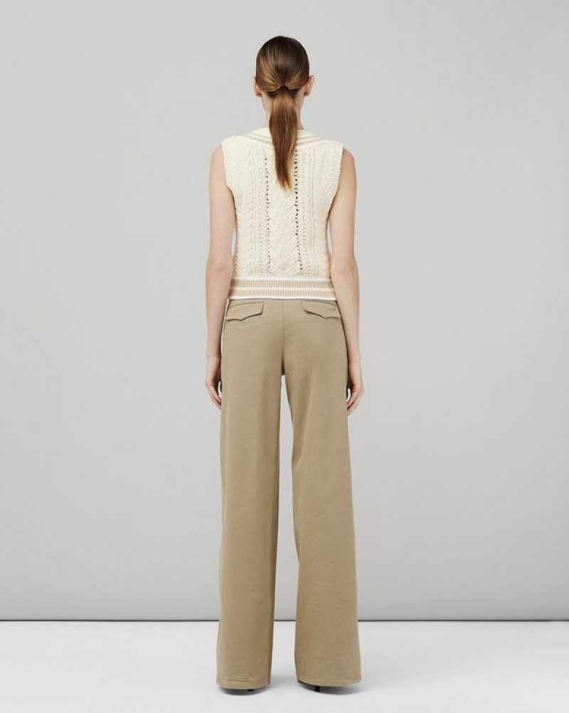 Rag & Bone Sofie Weite Leg Baumwoll Chino Relaxed Fit Hose Damen Khaki | 316859-JQP