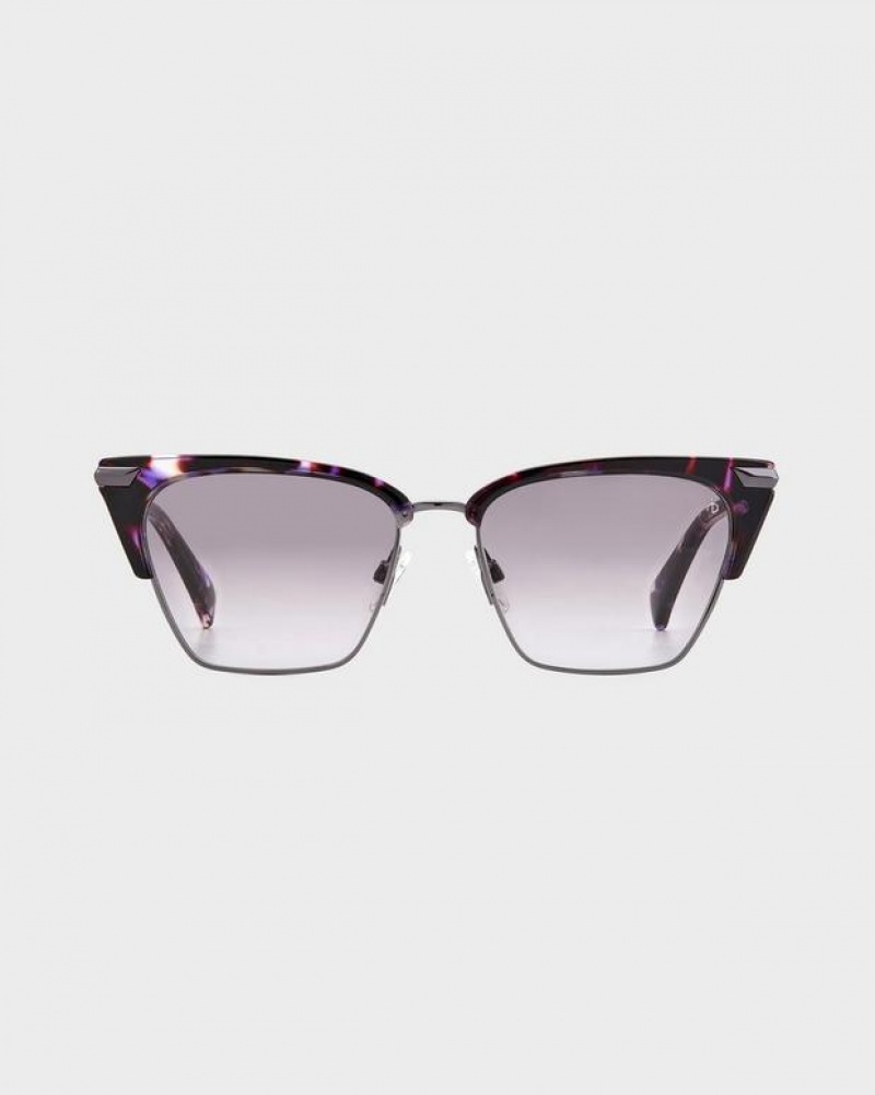 Rag & Bone Tana Butterfly Sonnenbrille Damen Lila | 960384-OBJ