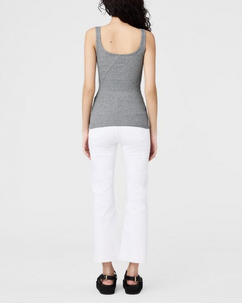 Rag & Bone The Essential Rib Scoopneck Tank Pima Baumwoll Tank T-Shirt Damen Grau | 154280-NIV