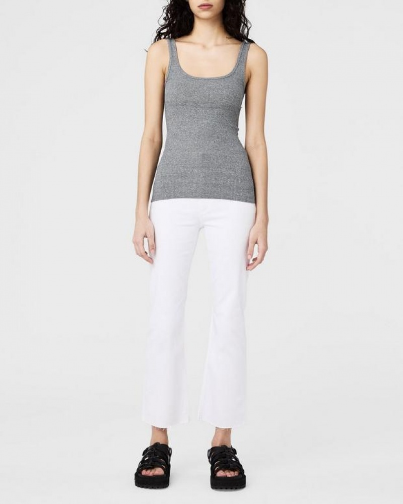 Rag & Bone The Essential Rib Scoopneck Tank Pima Baumwoll Tank T-Shirt Damen Grau | 154280-NIV