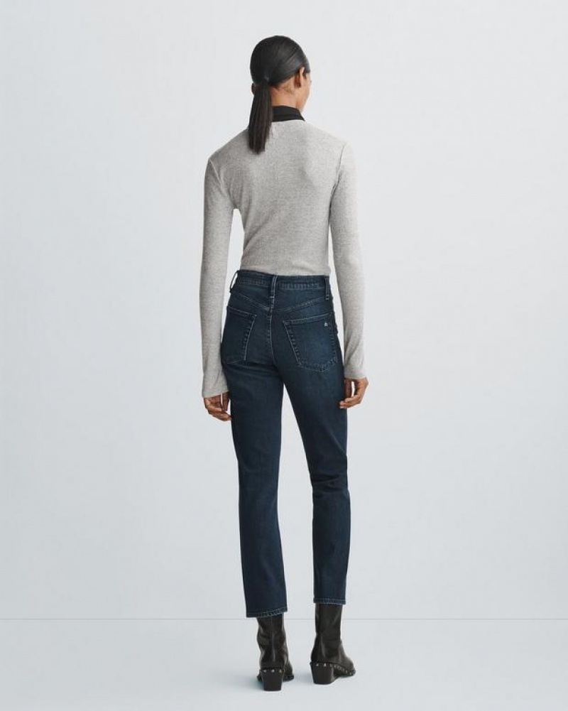 Rag & Bone The Knit Colorblock Rib Baumwoll Oberteile Damen Grau | 561987-NMI