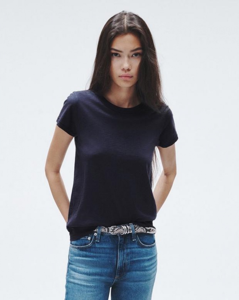 Rag & Bone The Slub Tee Organic Pima Baumwoll T-Shirt Damen Salute | 187306-ZPQ