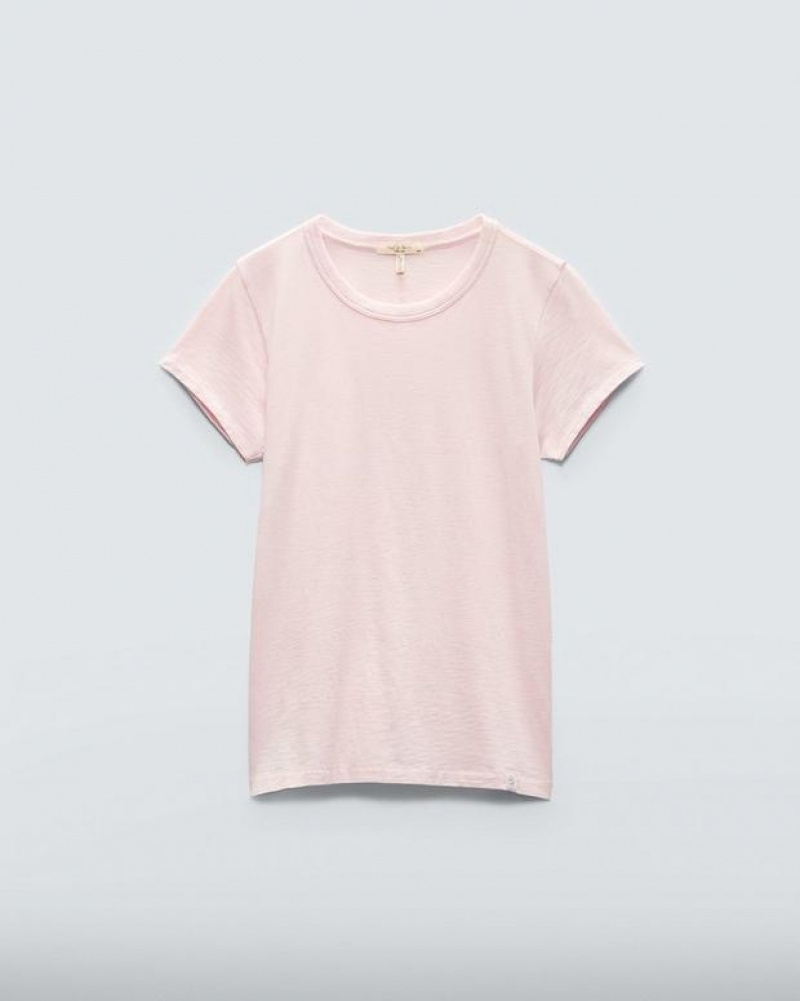 Rag & Bone The Slub Tee Organic Pima Baumwoll T-Shirt Damen Rosa | 658024-PEZ