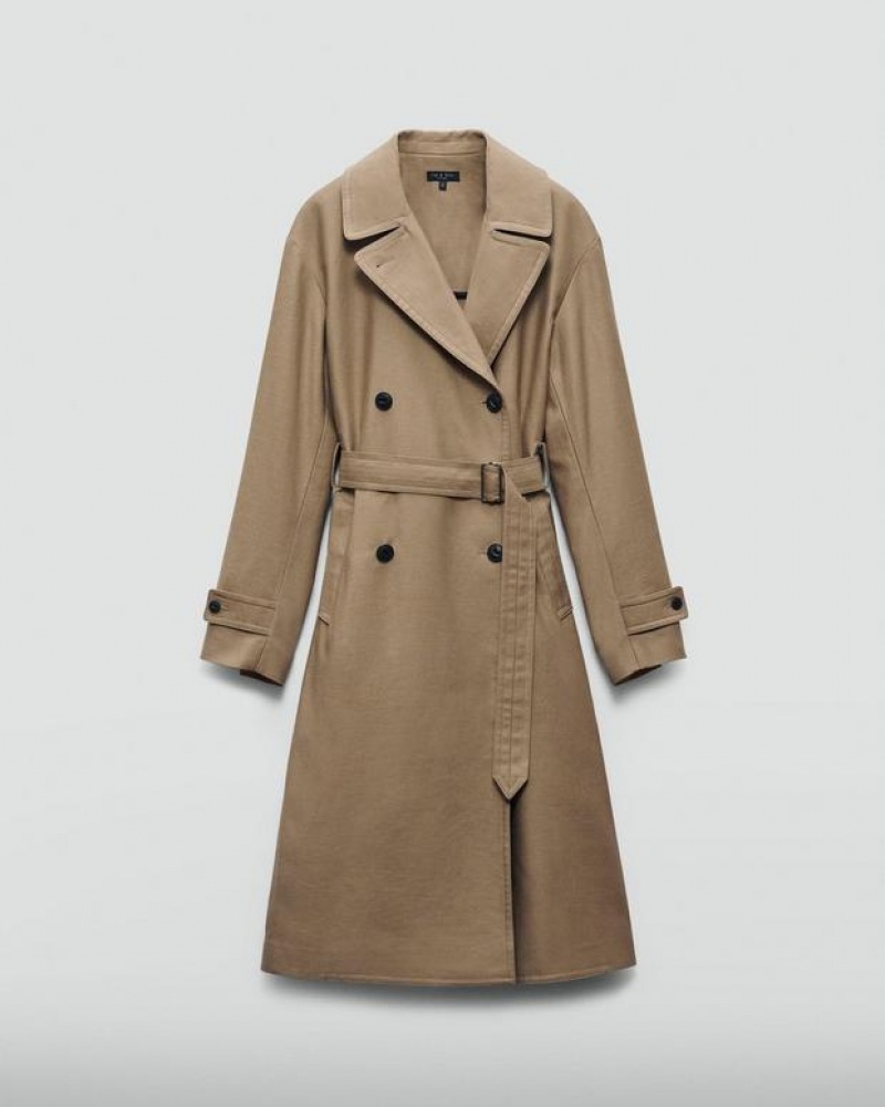 Rag & Bone Theresa Baumwoll Trench Relaxed Fit Mäntel Damen Braun | 370598-YUW