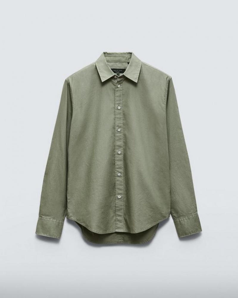 Rag & Bone Tomlin Baumwoll Oxford Klassische Fit Button Down Hemd Herren Dunkelmintfarben | 136890-WXQ