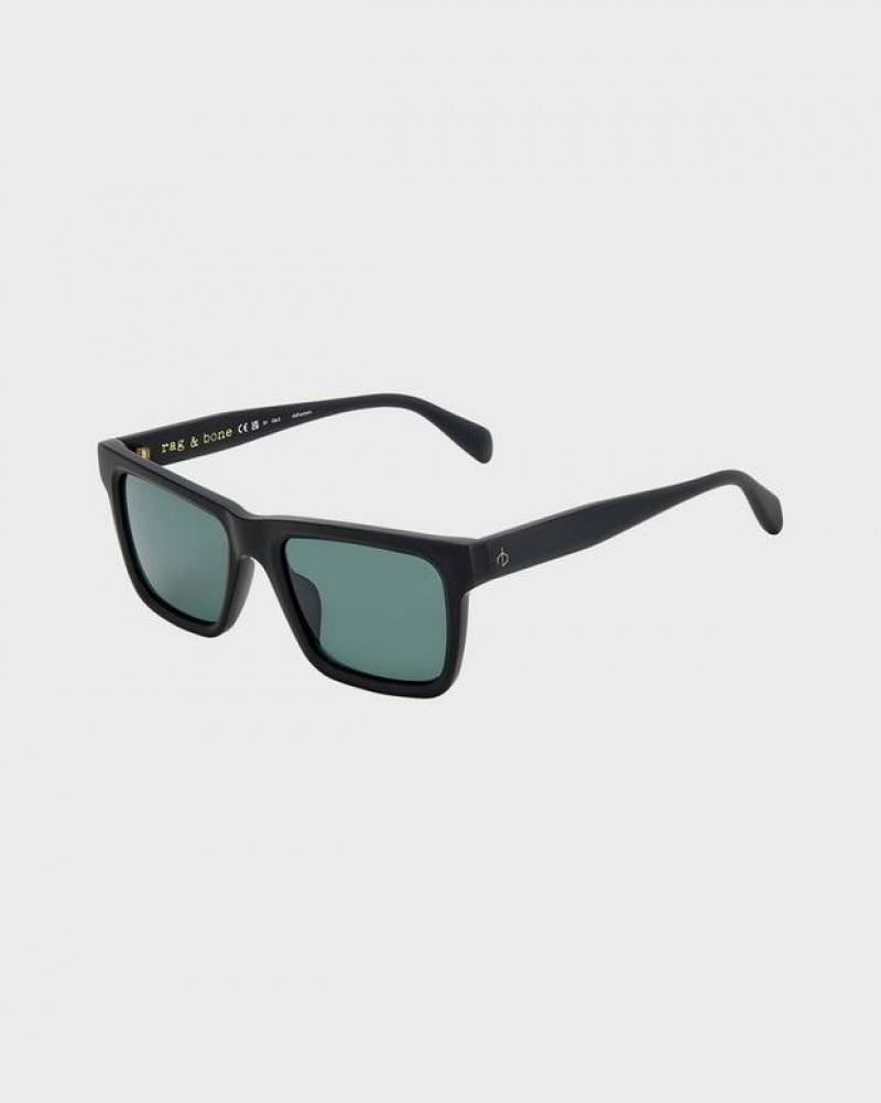 Rag & Bone Warren Rectangular Sonnenbrille Herren Schwarz | 390816-SNG