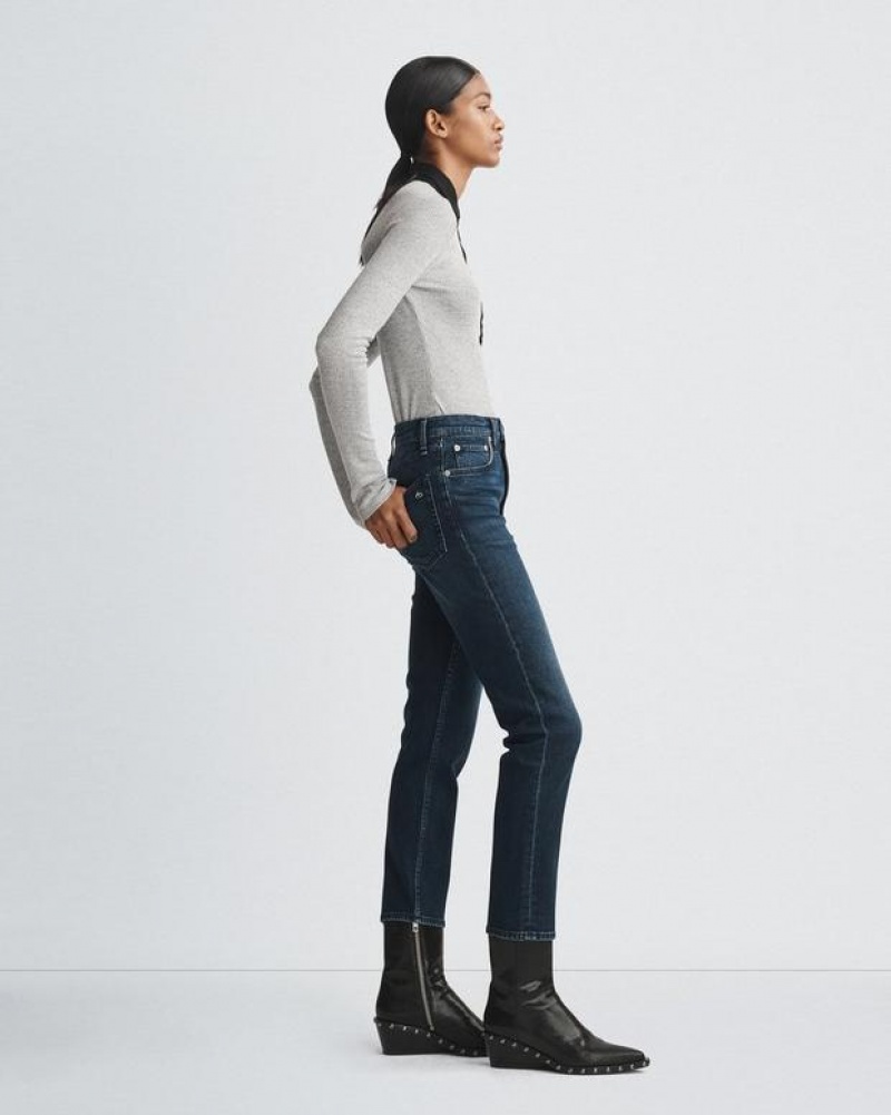 Rag & Bone Wren Ankle Slim High-Rise Vintage Stretch Jeans Damen Ella | 041978-ETZ