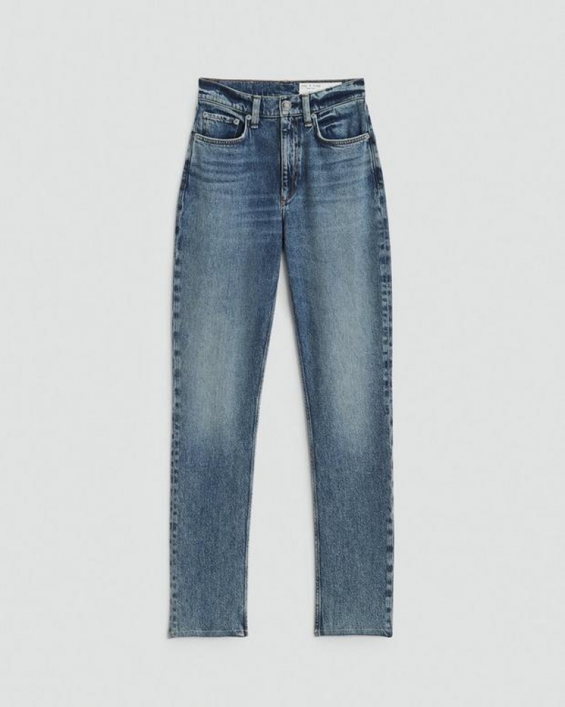 Rag & Bone Wren Full Length Gerade High-Rise Vintage Stretch Jeans Damen Dominique | 462579-NVC