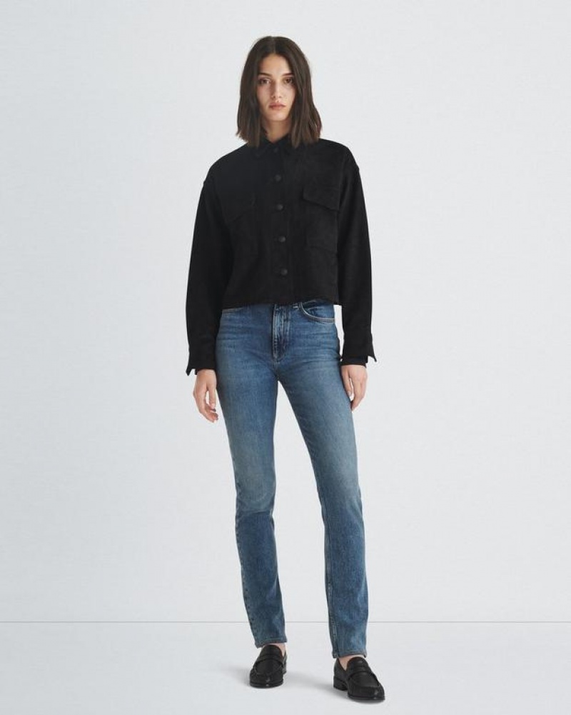 Rag & Bone Wren Full Length Gerade High-Rise Vintage Stretch Jeans Damen Dominique | 462579-NVC