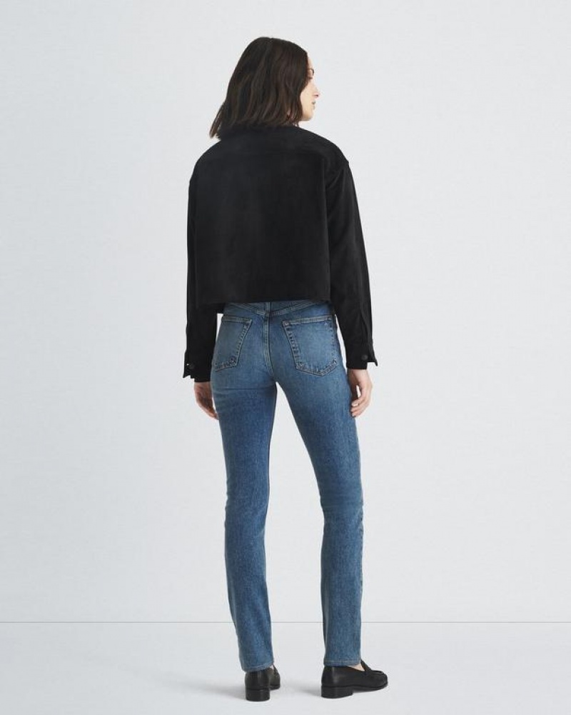 Rag & Bone Wren Full Length Gerade High-Rise Vintage Stretch Jeans Damen Dominique | 462579-NVC