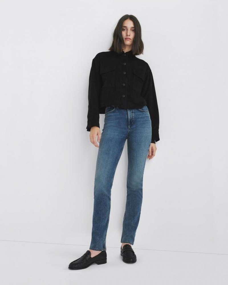 Rag & Bone Wren Full Length Gerade High-Rise Vintage Stretch Jeans Damen Dominique | 462579-NVC