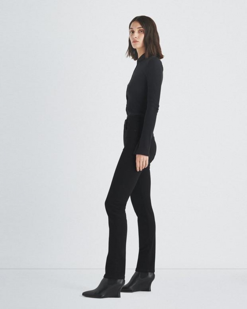 Rag & Bone Wren Full Length Gerade High-Rise Vintage Stretch Jeans Damen Schwarz | 963541-EWT