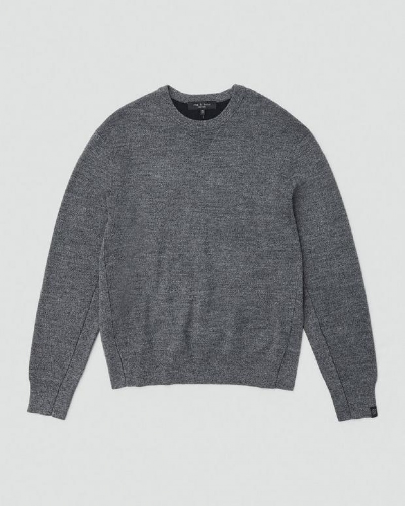 Rag & Bone York Wolle Crew Relaxed Fit Pullover Herren Grau | 025146-ZWJ