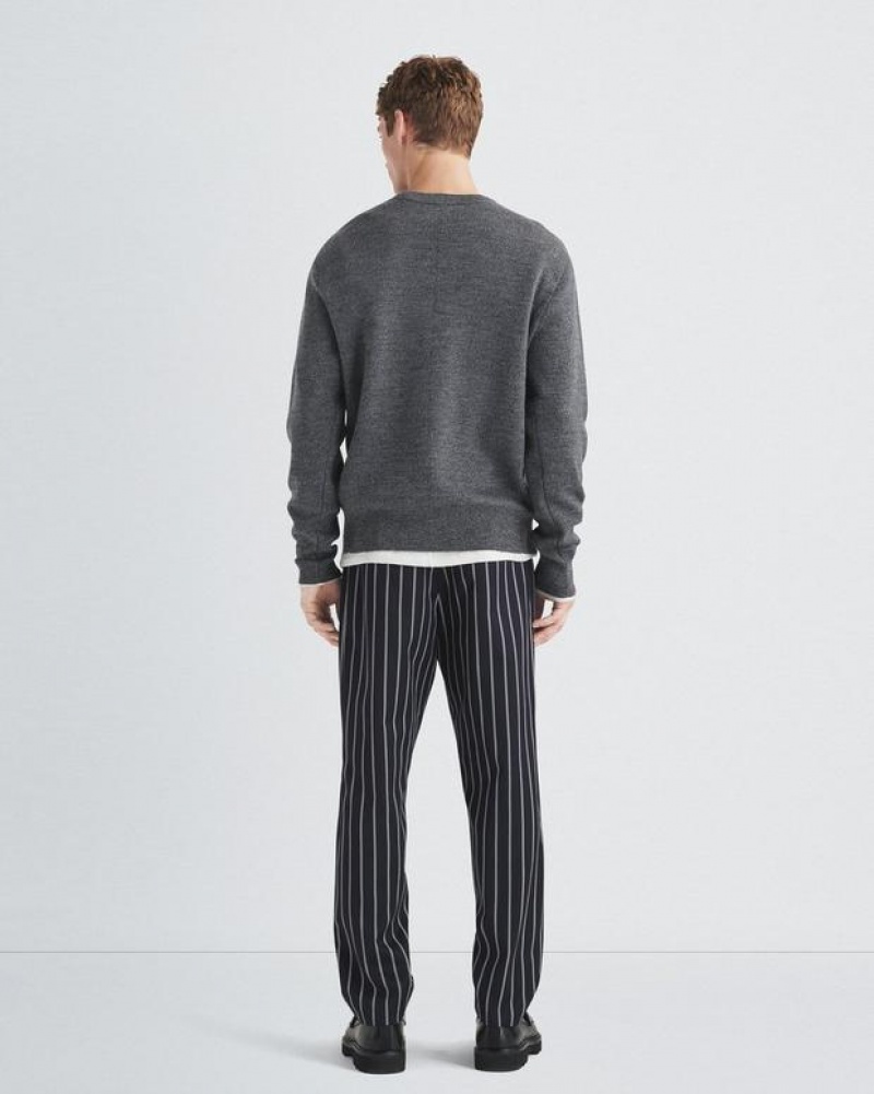 Rag & Bone York Wolle Crew Relaxed Fit Pullover Herren Grau | 025146-ZWJ